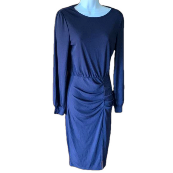 Dresses & Skirts - Women Round Neck Long Sleeve Ribbed Knit Bodycon Pencil Long Maxi Dress box 3